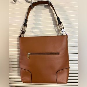 Gorgeous Chestnut Brown Vegan Leather Shoulder Tote Satchel NWOT